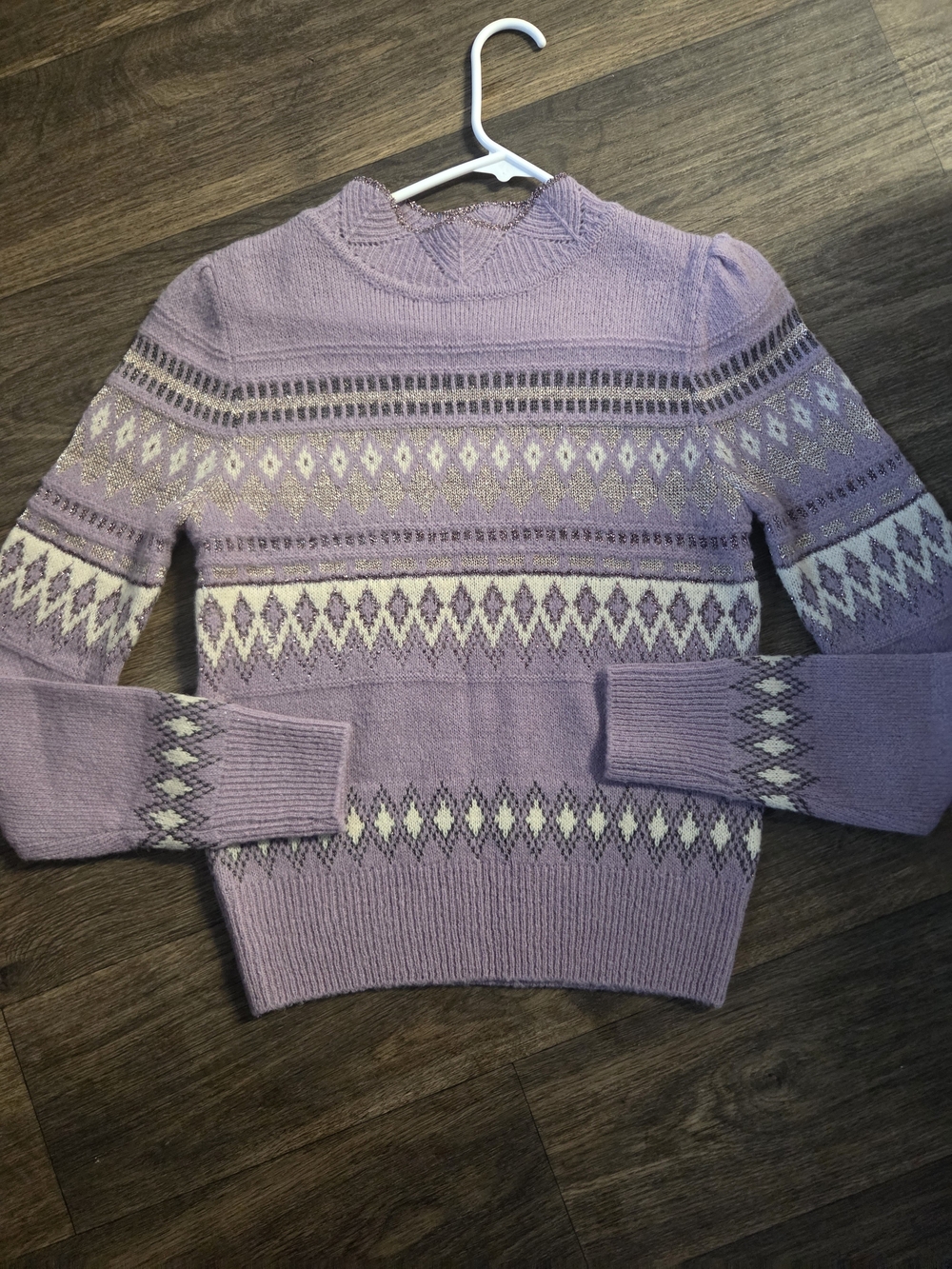 it MICHAA Lavender Fair Isle Wool Blend Mock Neck Sweater Korean Size 82 UsXS/S